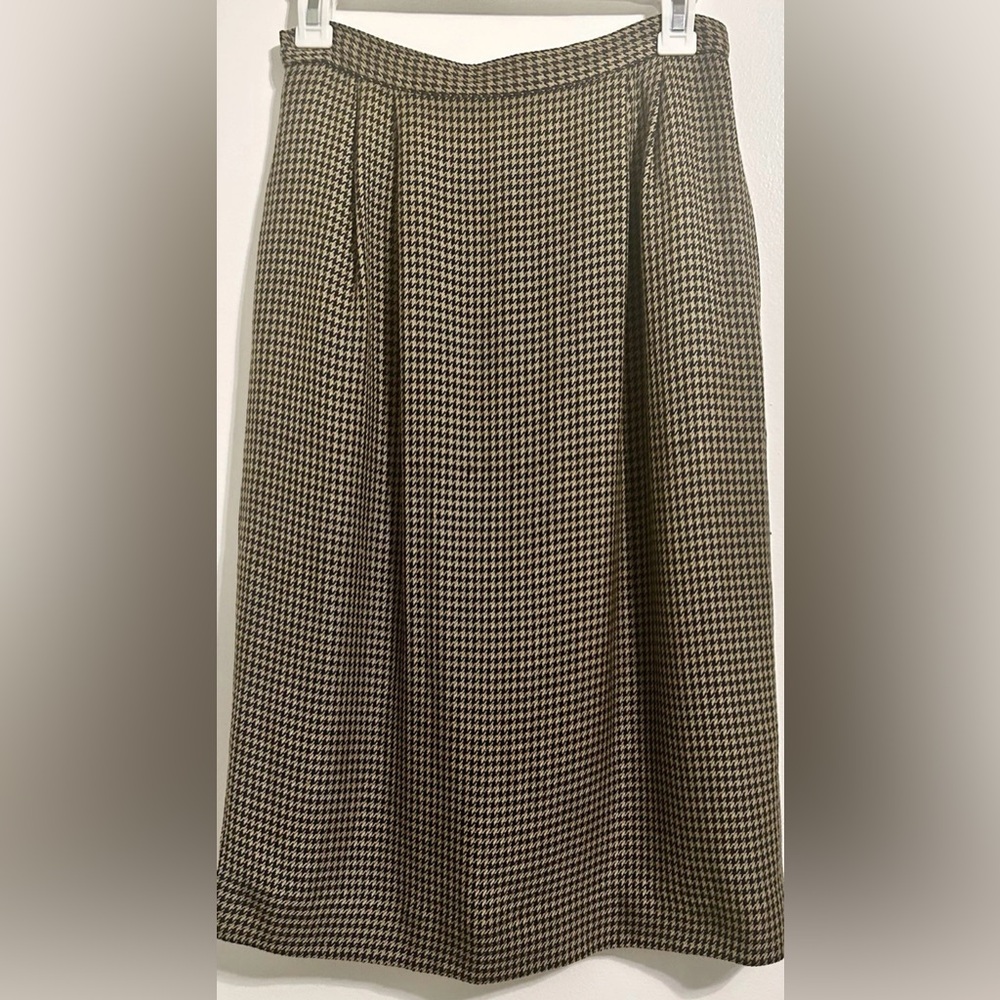 Vtg Sassco Women’s Classic Houndstooth Pencil Skirt Pockets see measurements